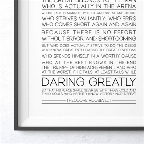 The Man In The Arena Quote Printable Wall Art Theodore | Etsy