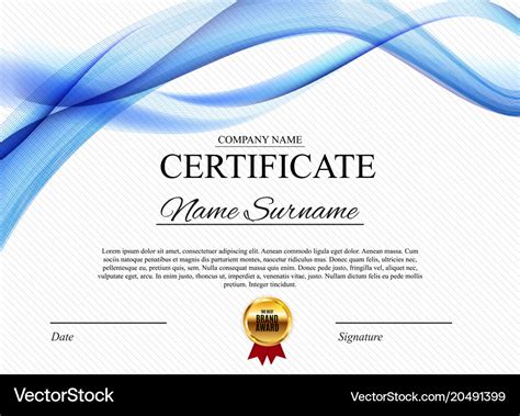 Certificate template background award diploma Vector Image