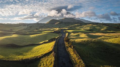 Rural road leading to Mount Pico volcano, Azores islands, Portugal | Windows Spotlight Images