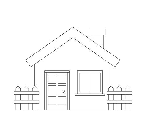 House Outline Clip Art Simple House Coloring Page Hd Png Download ...