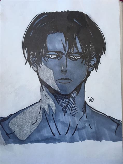 This drawing of Levi I did as well where I copied a manga panel from a ...