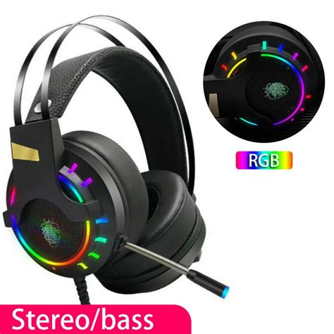 Gaming Headset RGB LED Headphones USB Wired Headph... – Grandado