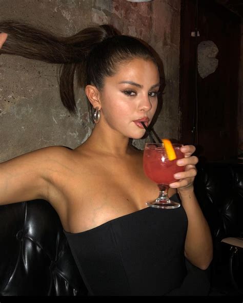 Selena Gomez Drinking Wine