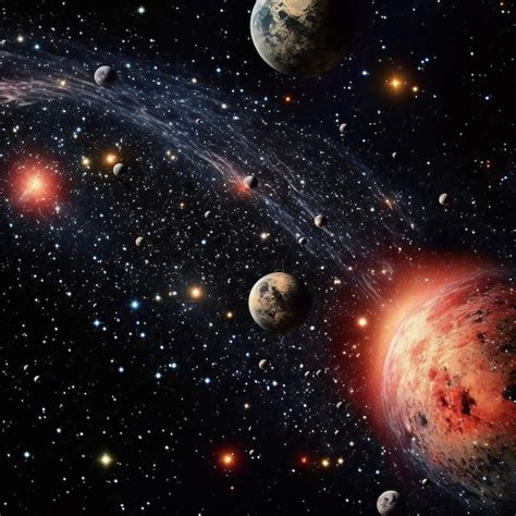 Premium Photo | Planets stars and galaxies in outer space showing the ...