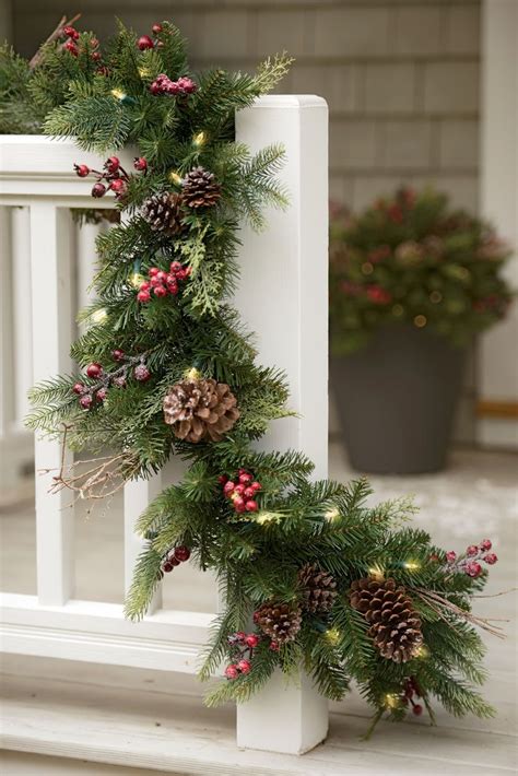 Faux Pine Pre Lit Garland - Outdoor Battery Pack | Free Shipping ...