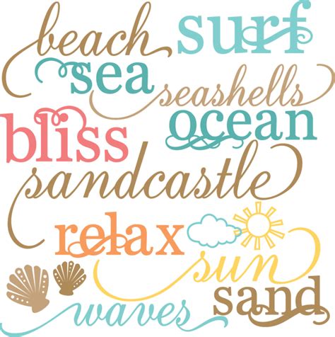 Beach Words Set SVG cut files beach svg files sun svg cuts free svgs free svg cuts free scal files