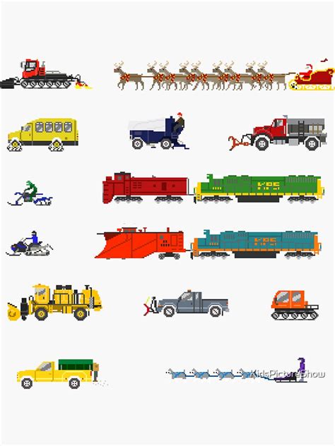 "Winter Vehicles - The Kids' Picture Show" Sticker for Sale by KidsPictureShow | Redbubble