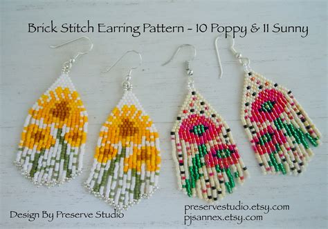 FREE Seed Bead Patterns and Instructions for Beaded Earrings