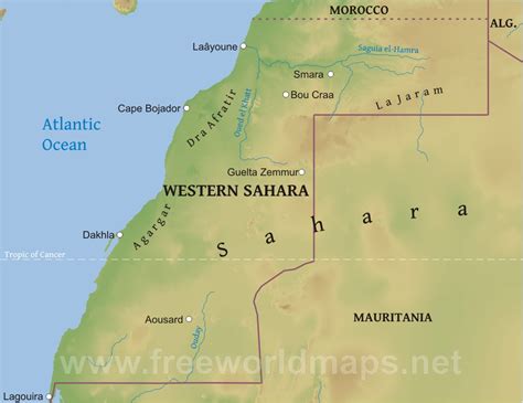 Western Sahara Physical Map