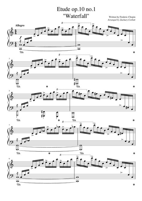 Etude Op. 10 No. 1 Waterfall (arr. Zachary Corbett) by Chopin Sheet ...