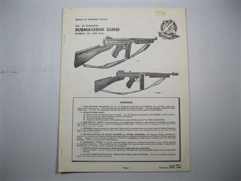 WW2 Thompson Submachine Gun US Parts Manual / Booklet 1945 (41) | #1892578184