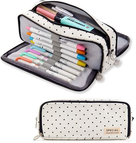 Pencil Case Big Capacity Handheld 3 Compartments Pencil Pouch Portable ...