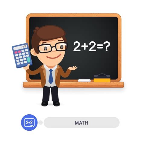 Premium Vector | Math teacher at the school blackboard