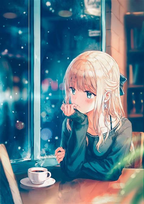 Drinking Coffee Anime Girl Wallpapers - Wallpaper Cave