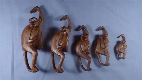 Hand Carved Wood Monkey Family, Barrel Full of Monkeys - Etsy | Hand ...