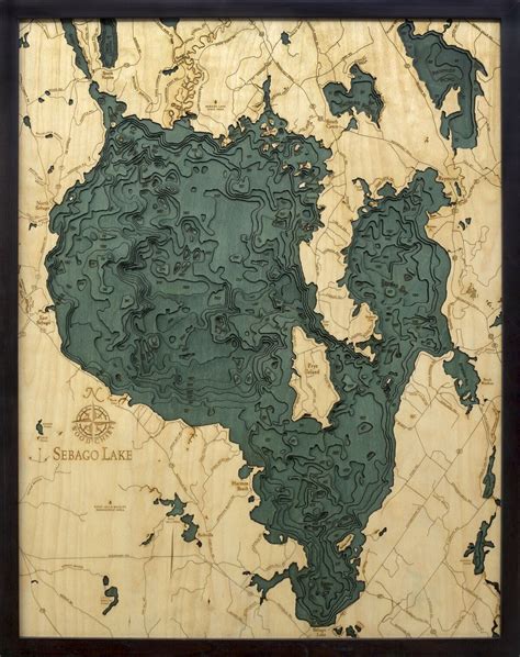 Bathymetric Map Sebago Lake, Maine - Scrimshaw Gallery