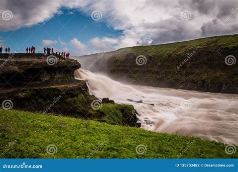 Gullfoss Waterfall the Golden Fall in Iceland Editorial Photography ...