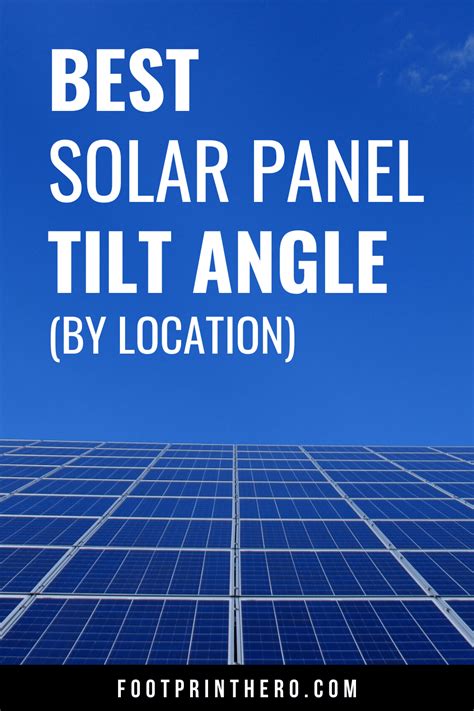 Solar Panel Tilt Angle Calculator - Footprint Hero