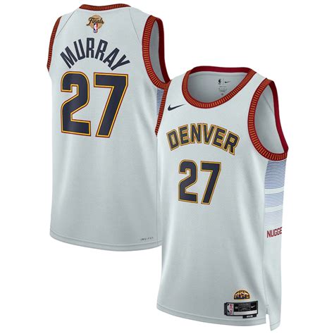 Cheap Denver Nuggets #27 Jamal Murray Unisex Silver 2023 Nba Finals ...