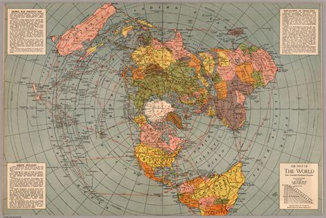 Map of the World, Polar Azimuthal Equidistant Projection. Copyright ...