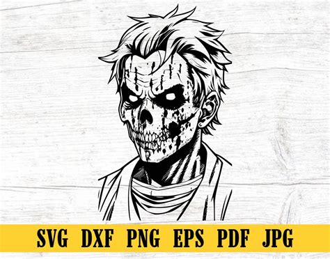 Zombie Face SVG, Zombie Face Cut File, Zombie Face DXF, Zombie Face PNG, Zombie Face Clipart ...