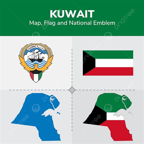 Kuwait National Day Vector Design Images, Kuwait Map Flag And National ...