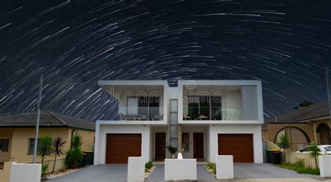 Star Trails Taken in a Sydney Backyard with Trees the Foreground NSW ...