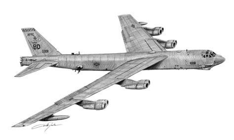 B-52h Stratofortress Drawing by Dale Jackson