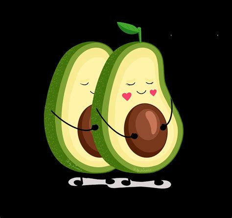 PNG Avocado love story cute avocado family clipart. Cartoon | Etsy