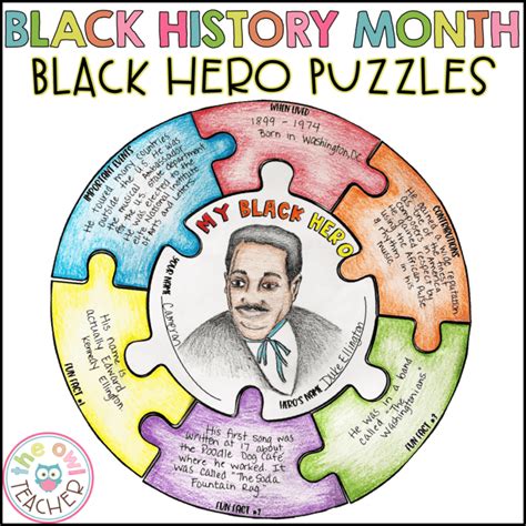 Black History Month Activity - Black Hero Puzzle - The Owl Teacher