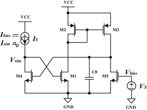 Configuration for simulations of grounded inductor simulator | Download Scientific Diagram