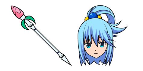 KonoSuba Aqua and Staff cursor – Custom Cursor