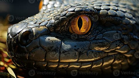 Close-up photo of a Anaconda looking in their habitat. Generative AI ...