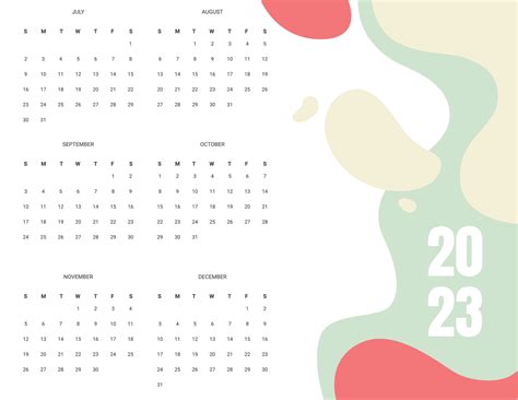 Blank Year 2023 Calendar Template in PSD, Illustrator - Download ...