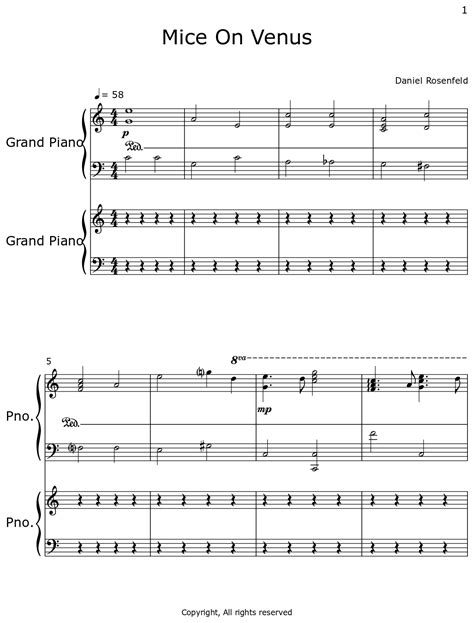 Mice On Venus - Sheet music for Piano