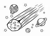 Meteor Coloring Draw Drawing Clipart Meteorite Space Para Step Pages  sketch template