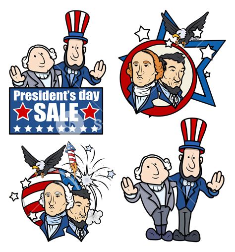 Washington & Lincoln Presidents Day Cartoons And Clip-art Royalty-Free Stock Image - Storyblocks