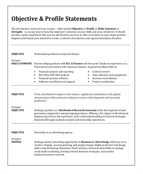 FREE 6+ Sample Resume Objective Templates in MS Word | PDF