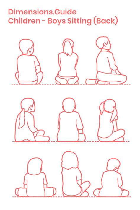 Children | Kids Sitting - Back | Human figure sketches, Drawing people, Sketches of people