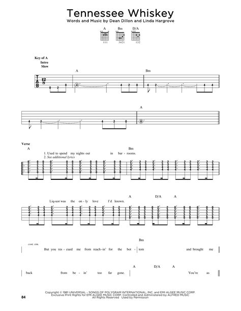 Tennessee Whiskey by Chris Stapleton Sheet Music for Solo Guitar at ...