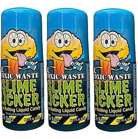 Buy Slime Licker - 3-Pack of Blue Razz Sour Rolling Liquid Candy - 2 ...