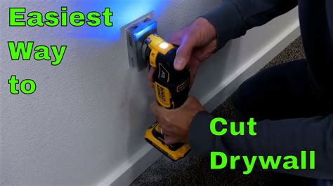 Easiest way to cut drywall for electrical receptacle - YouTube