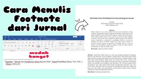 Mudah banget! Cara Menulis Footnote dari Jurnal | Footnote Referensi Jurnal - YouTube