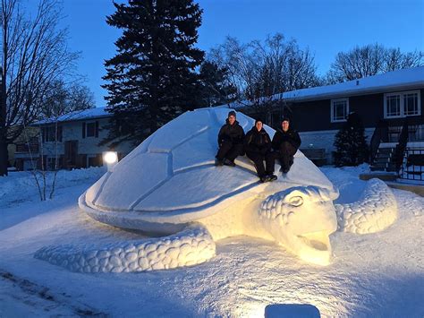 Every Winter, These 3 Brothers Create Stunning Snow Sculptures In Their ...