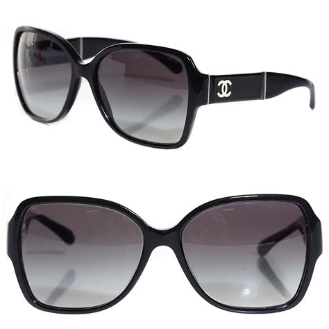 CHANEL Patent Leather Sunglasses 5230-Q Black 102408