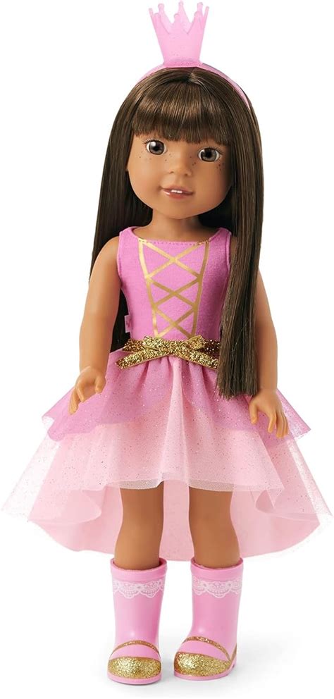 American Girl WellieWishers 14.5-inch Ashlyn Doll with Pink Leotard, Glitter Skirt, Headband ...