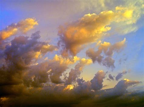 Golden clouds at sunset