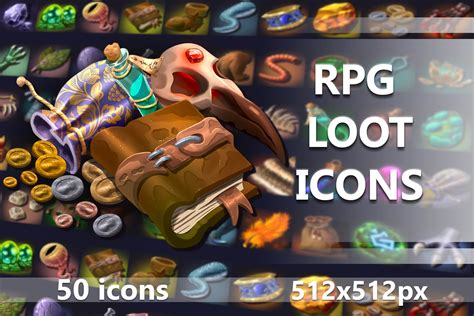 50 RPG Loot Game Icons Download - CraftPix.net