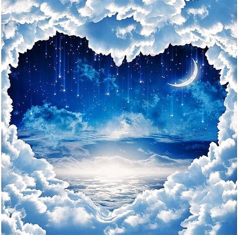 #Inspiring #artwork #blue #clouds #moon #magical | Landscape art, Fantasy landscape, Beautiful moon