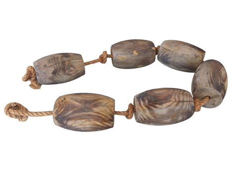 Buy Wooden Weathered Floats with Rope 50in - Beach Decor